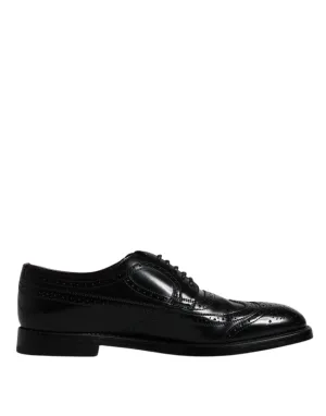 Well-tested Formal Gabbana Dolce & Fast dispatch Shoes Leather Black Derby Wingtip