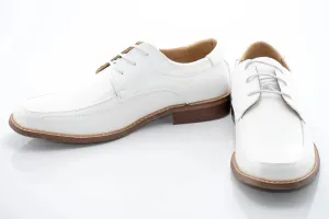 White Lace-Up Derby Dress Shoes