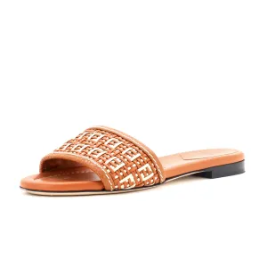Women's FF Flat Mule Sandals Woven Leather