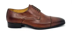 Xavier Whiskey Brown Men's Toecap Dress Shoes
