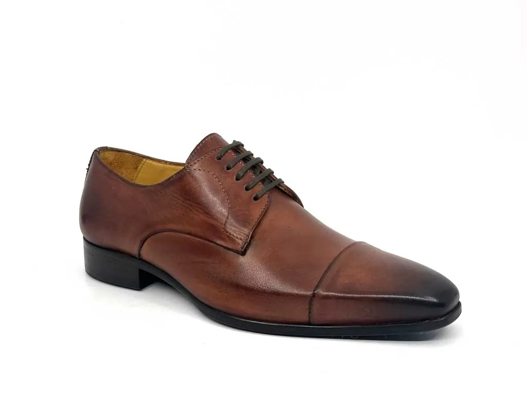 Xavier Whiskey Brown Men's Toecap Dress Shoes