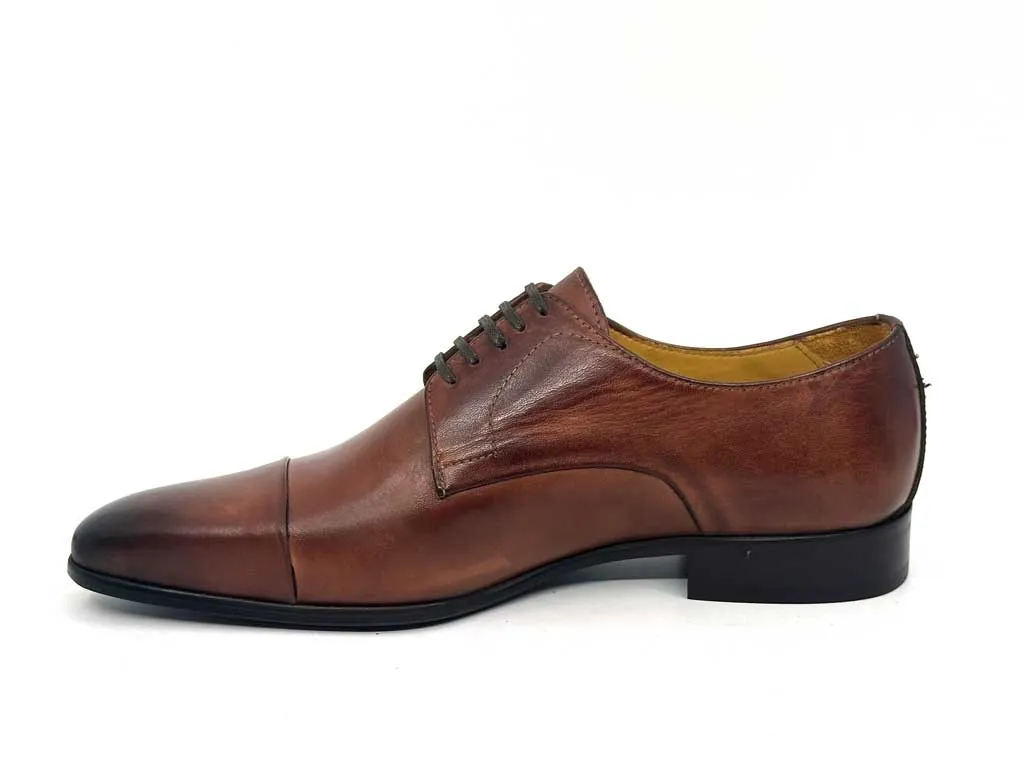 Xavier Whiskey Brown Men's Toecap Dress Shoes