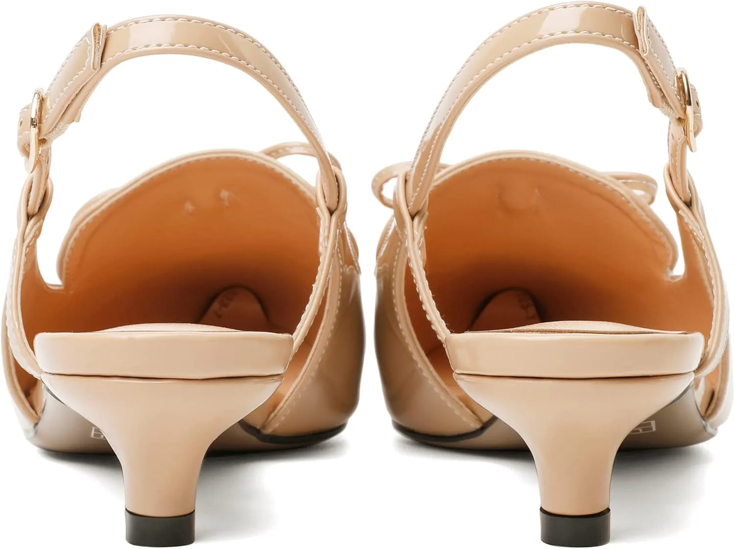 Zamikoo Kitten Heels for Women with Bow, Low Heel Slingback Sandals, Pointed Toe Loafer Pumps Shoes for Dress Work Office Casual 1.5 Inches